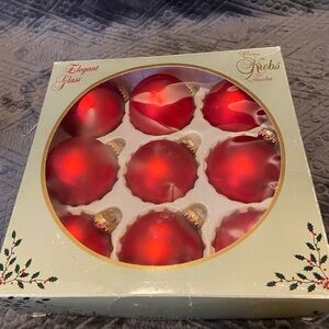 Elegant Glass Red Holiday Ornaments by Krebs